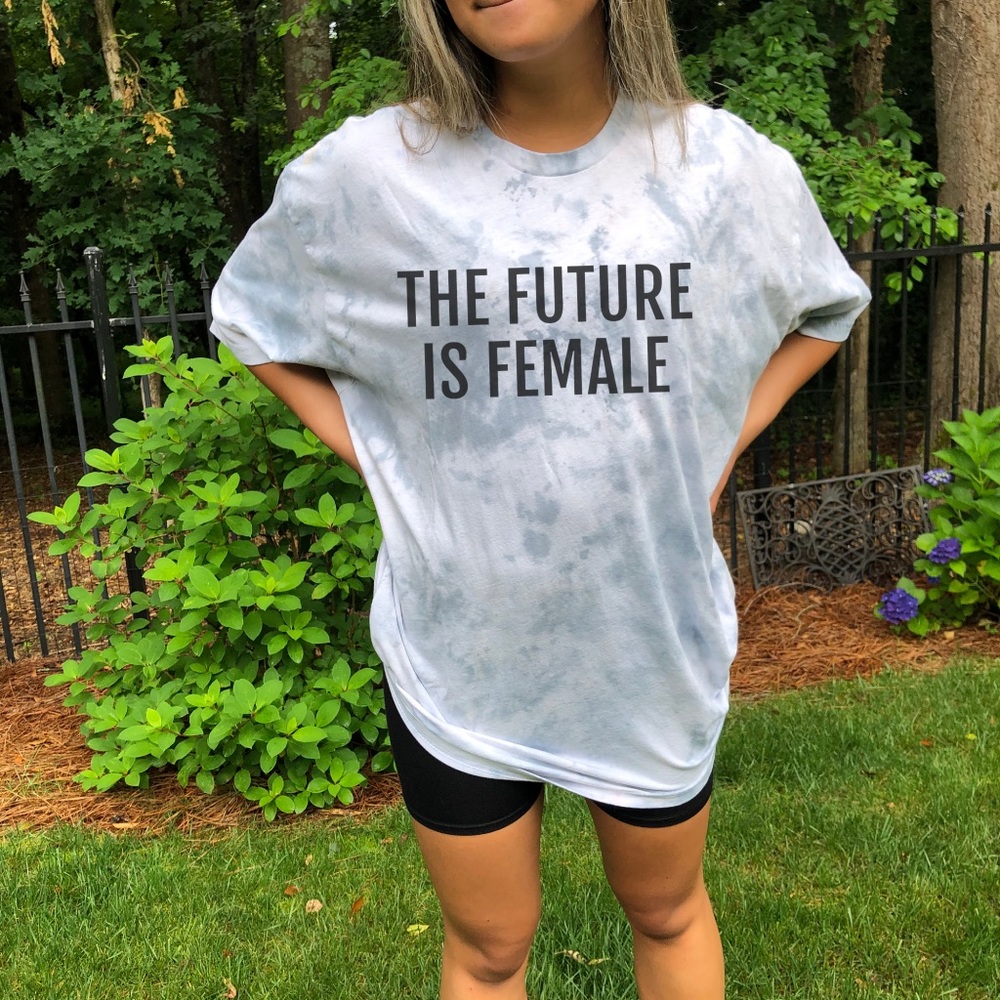 The Future Is Female Tie dyed Spring Top Shirt - Picture 3 of 4